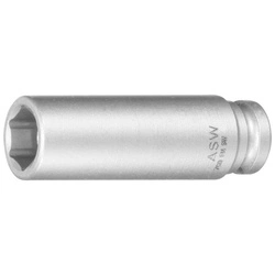Udarowa końcówka wymienna klucza nasadowego, długa,z magnesem ze sprezyna 1/4"13mm ASW