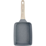 Patelnia prostokątna z powłoką nieprzywieralną, szara z drewnianą rączką, 36×15×4 cm, Klausberg