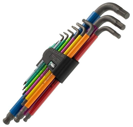 Zestaw kluczy imbusowych z kulką i końcówką BlackLaser 950/9 Hex-Plus Multicolour 1 SB Wera
