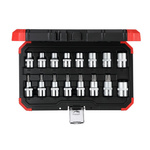 Zestaw nasadek Torx 1/2", 16 elementów - nasadki TX E10-E24 i bity TX T30-T70, z kulkowym mocowaniem, GEDORE RED, R68003016
