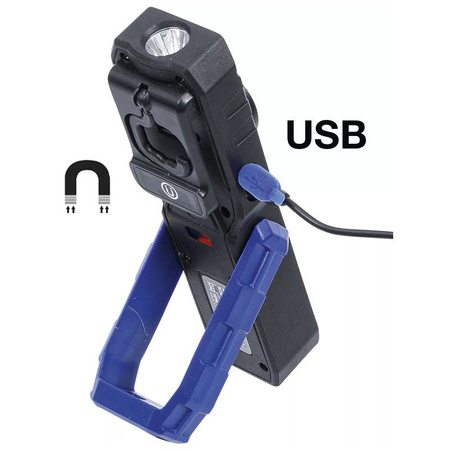 Lampa warsztatowa COB LED z magnesem i hakiem składana, BGS 70051