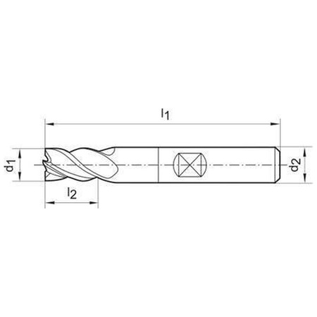 Frez Ratio SL,krótki DIN6527, pełnowęglikowy, FIRE 4-ostrz. 8mm GÜHRING