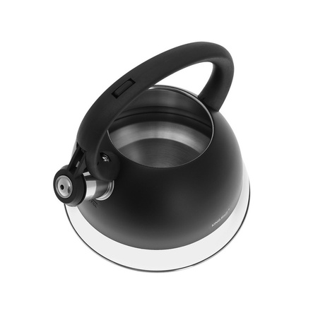 Czarny czajnik z gwizdkiem 2,2 l na gaz i indukcję, KINGHoff