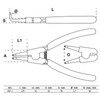 Szczypce zagięte do zewnętrznych pierścieni rozprężnych 175 mm, BGS 447-1