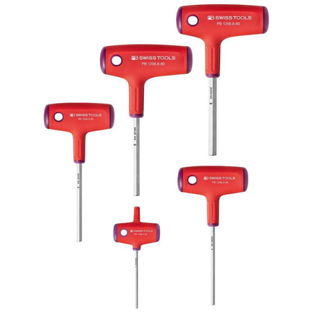 Wkrętaki imbusowe 3-10 mm z rękojeścią poprzeczną PB Swiss Tools, zestaw 6-częściowy