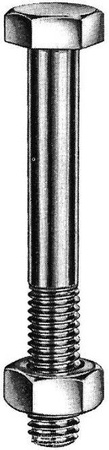 Śruby budowlane z nakrętką ocynk M16x160mm 25szt