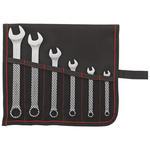 Zestaw 6 kluczy płasko-oczkowych 7-19 mm, w zwijanym etui, DIN 3113A FORMAT