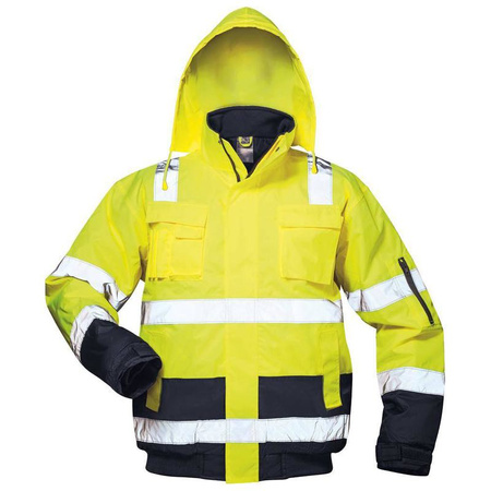 Kurtka ostrzegawcza robocza ocieplana kaptur XXXL