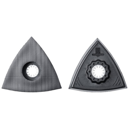 Płytka szlifierska trójkątna VE2 Starlock Ø 80 mm, 2 szt. FEIN – do papieru ściernego na rzep