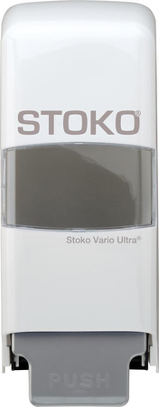 Dozownik ścienny Stoko Vario Ultra z białego tworzywa sztucznego do dozowania butelek miękkich 1 i 2 l (V) i (A)