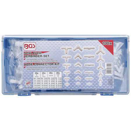 Zestawy łączników do węży odporne na paliwo 100 szt., BGS 8790