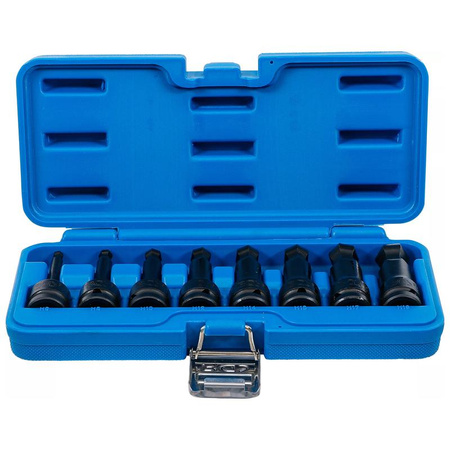 Zestaw 8 udarowych nasadek z bitem, długość 75 mm, gniazdo sześciokątne z głowicą kulkową 6-19 mm, napęd 12,5 mm (1/2"), BGS 5488
