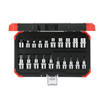 Zestaw nasadek Torx 3/8" + 1/2", 20 elementów - nasadki i bity TX E6-E20, T10-T55, redukcja 1/2" na 3/8", GEDORE RED, R68003020
