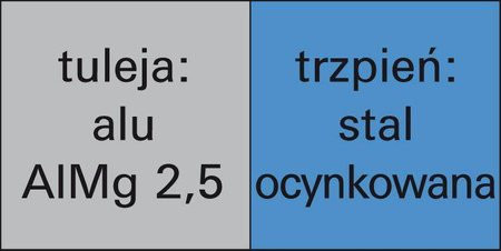 Nit jednostronnie zamykany, wielozakresowy, aluminium/stal, z dużym łbem 4x13mm GESIPA