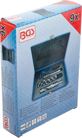 Zestaw do naprawy gwintów M18 x 1,5 9 szt., BGS 99433