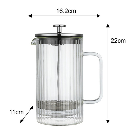 Zaparzacz tłokowy do kawy/herbaty, szkło, 1,0L, Klausberg, KB-7758