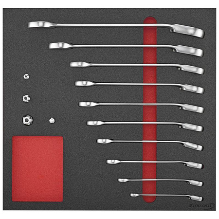 Moduł narzędziowy 2/3 Klucze oczkowe z grzechotką dwukierunkową FORMAT