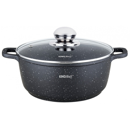 Garnek z powłoką marmurową Ø16 cm, pojemność 1,3 l, czarny KINGHoff