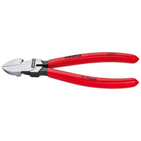 Szczypce tnące boczne do tworzywa sztucznego z rękojeściami powlekanymi tworzywem sztucznym 180 mm KNIPEX 
72 01 180