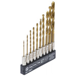 Zestaw 10 wierteł spitalnych HSS 1,5-6 mm powlekanych azotkiem tytanu, BGS Diy 50801