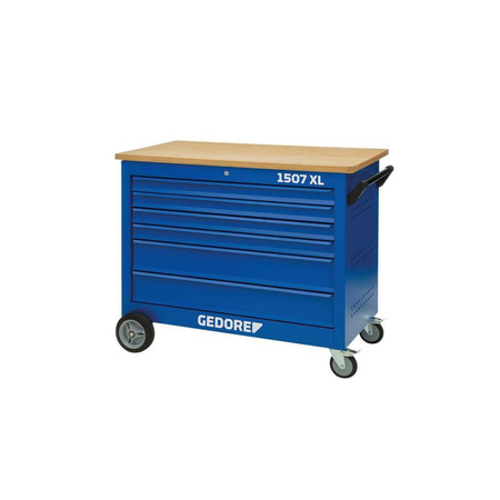 Mobilny stół warsztatowy 1507 XL 40200 z 6 szerokimi szufladami, blat bukowy 30 mm, Gedore 1507 XL 40200, 3127796