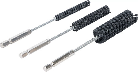 Zestaw samocentrujących szczotek do honowania cylindrów 6,3 mm (1/4") uziarnienie 60/80 8-12-20 mm, BGS 1272