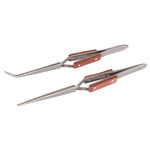 Zestaw pęset odwrotnych, 2 szt., 162 / 165 mm, Silverline 696669