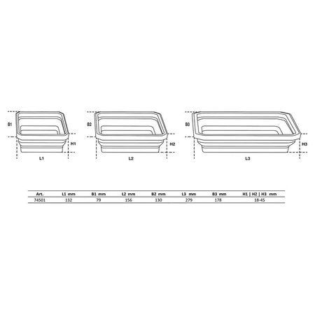 Zestaw 3 miseczek magnetycznych silikon przyrząd składany, BGS 74501