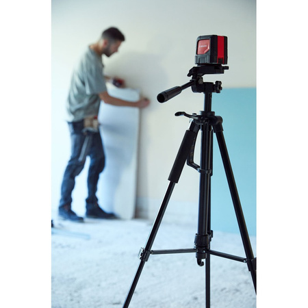 Regulowany statyw do niwelatorów laserowych z poziomicą, wysokość 150 cm BELLOTA