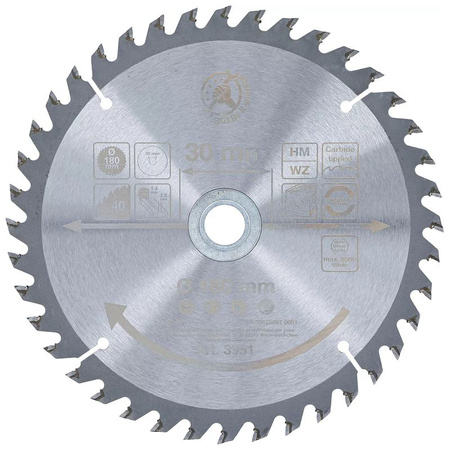 Tarcza pilarska z węglika spiekanego Ø 180 x 30 x 2,5 mm, 40 zębów, BGS Diy 3951