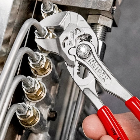 Szczypce-klucz w jednym narzędziu chromowane z rękojeściami powlekanymi tworzywem sztucznym 125 mm KNIPEX 86 03 125