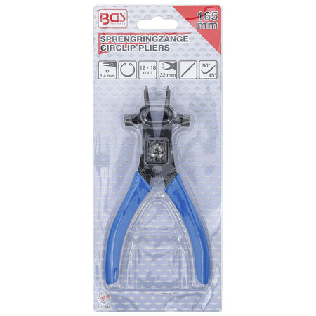 Szczypce do pierścieni rozprężnych wewnętrznych 165 mm, BGS 446