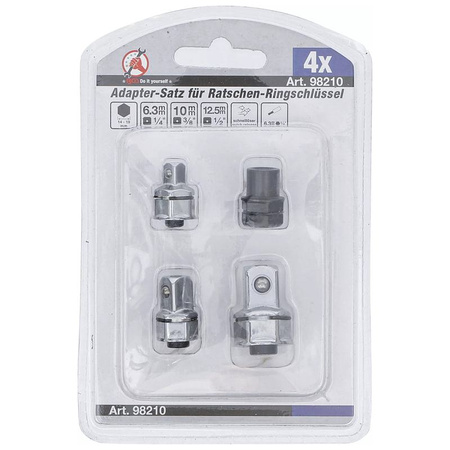 Zestaw adapterów do klucza oczkowego z grzechotką 4 szt., BGS Diy 98210