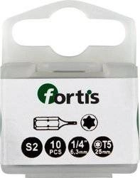 Bity 1/4'' DIN3126 TORX T5 x 25mm 10szt FORTIS