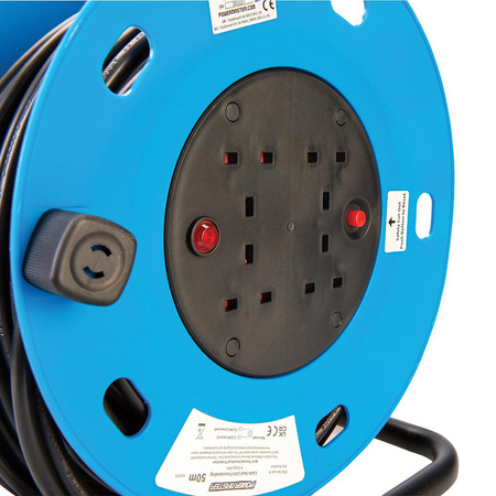 Przedłużacz bębnowy 13 A, 230 V, 4 gniazda, 50 m, Powermaster 934311