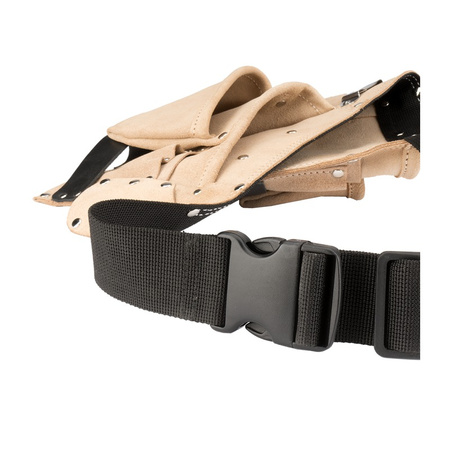 Skórzany pas narzędziowy, 6 kieszeni, pętla na młotek BELLOTA