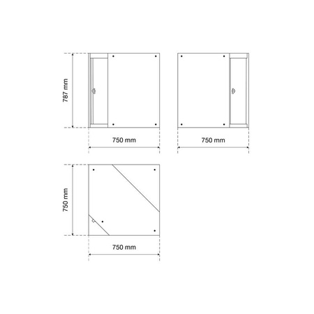 Szafka warsztatowa stojąca narożna, 1 drzwiczki, BGS 80203