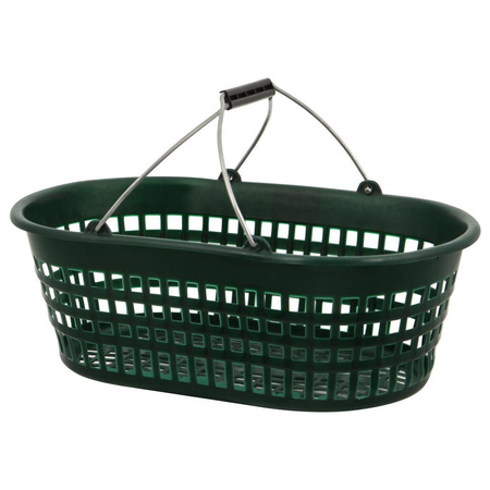 Kosz ogrodowy ze składanymi rączkami 51 x 31 x 18 cm 15 kg zielony owalny