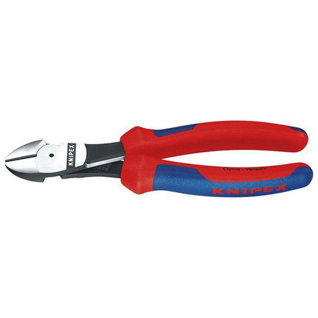 Szczypce tnące boczne o zwiększonym przełożeniu z rękojeściami wielokomponentowymi 160 mm KNIPEX 
74 12 160