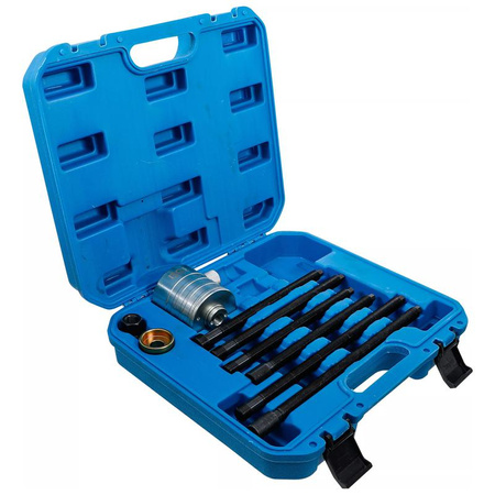 Zestaw narzędzi do siłowników hydraulicznych z wrzecionami pociągowymi do ściągaczy wtryskiwaczy oleju napędowego 17 t, BGS 74285