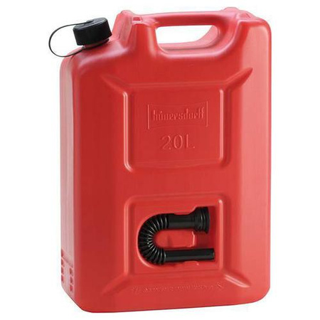 Kanister na paliwo z tworzywa sztucznego 20 l, kolor czerwony Hünersdorff