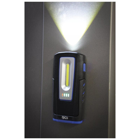 Lampa warsztatowa COB LED z magnesem i hakiem składana z funkcją ładowania indukcyjnego, BGS 85331