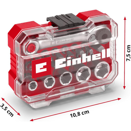 Profesjonalny zestaw 21 bitów i nasadek z przełączalną grzechotką XS-CASE EINHELL