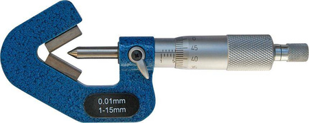 Mikrometr zewnętrzny do pomiaru narzędzi o 3 ostrzach (kąt pryzmy 60°) z kowadełkiem pryzmowym 20-35mm FORMAT