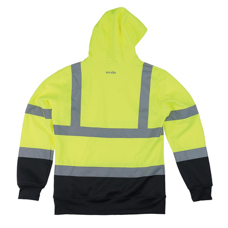 Jaskrawa bluza z kapturem żółto-granatowa z odblaskami, rozmiar XL, Scruffs T56400