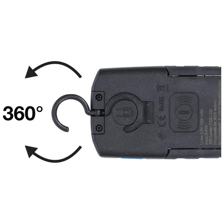 Lampa warsztatowa COB LED z magnesem i hakiem składana z funkcją ładowania indukcyjnego, BGS 85331