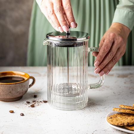 Zaparzacz tłokowy do kawy/herbaty, szkło, 1,0L, Klausberg, KB-7758