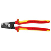 Izolowane nożyce do kabli izolowane 225 mm, smukła główka StepCut® XL KNIPEX 