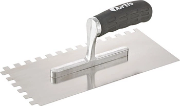 Kielnia wygładzająca ze stali nierdzewnej krawędzie ząbkowane 10x10mm Softgriff FORTIS