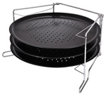 Forma do pizzy z powłoka marmurkową, podstawka stal, zestaw 4 elementy Kinghoff